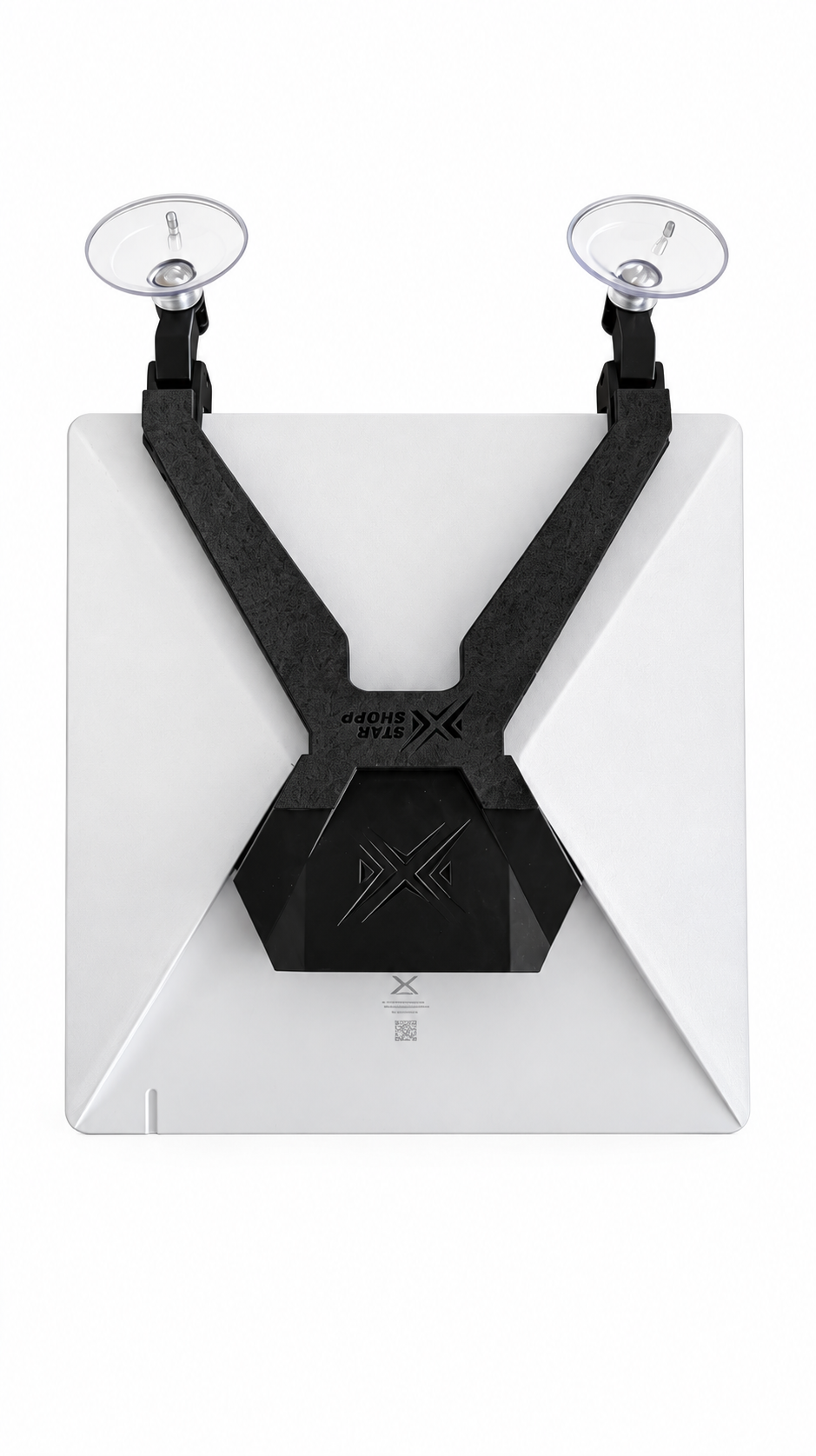 Suporte Star Shopp encaixado na Starlink Mini, vista de cima