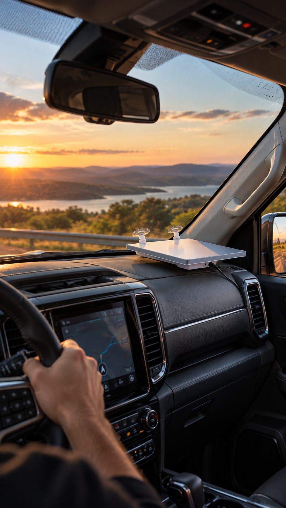 Starlink Mini instalada em carro